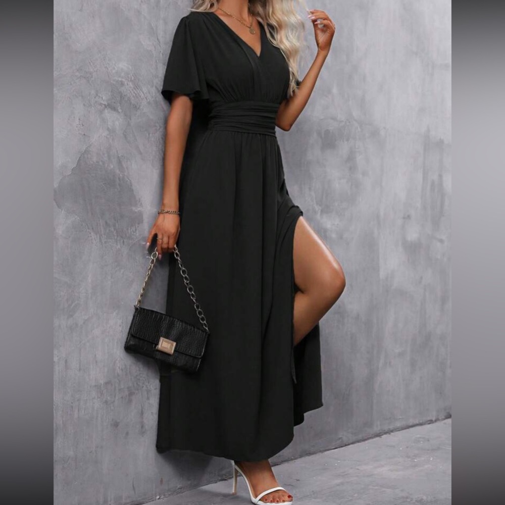 Boho butterfly sleeve slit thigh maxi dress - Picture 12 of 14